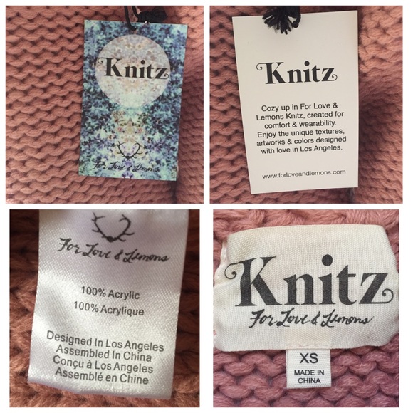 KNITZ for love & lemons pink sweater dress XS - Picture 4 of 4